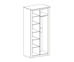 Шкаф Элана, платяной с полками, створки: 2, 2085*410*1010