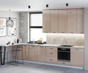 Кухонный Комплект Капучино, с барной стойкой, размер 3750*