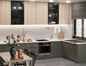 Кухонный Комплект Лондон, угловой, размер 3600*1870