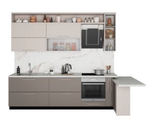 Кухонный Комплект Медовый Туман 10, угловой, размер 3180*1400*
