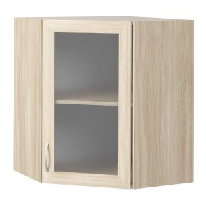 Шкаф Навесной Альфа ручка слева угловой,со стеклом, 1 дв. 706*320*600*600