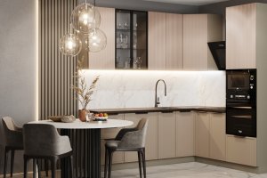 Кухонный Комплект Флэт Уайт, угловой, размер 2350*1900