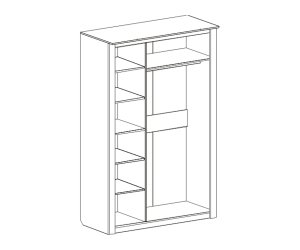 Шкаф Элана, платяной с полками, с зеркалом, створки: 3, 2185*645*1430