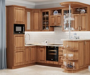 Кухонный Комплект Орех 3, П-образная, размер 1950*2890*1400