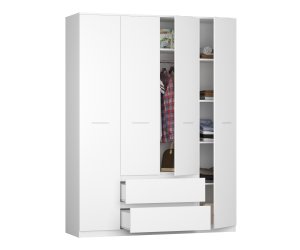 Шкаф Идея, платяной с полками, с ящиками, створки: 4, 2100*500*1600