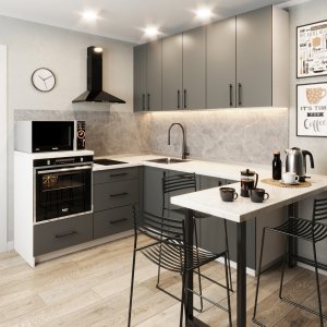 Кухонный Комплект Наоми, угловой, размер 1850*2540