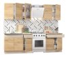 Кухонный Комплект Сканди 6, прямой, размер 2000* (, Корпус:дуб сонома, фасад: ЛДСП Классика, дуб сонома/капучино, 6пр, в пакетах)