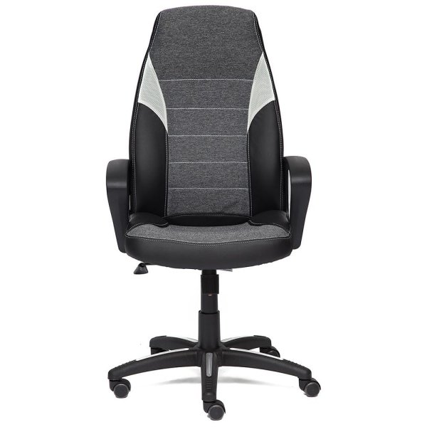 Кресло Офисное Inter 1310*480*650 (, черный/серый к/з/ткань, в пакетах)