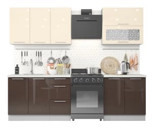Кухонный Комплект Модена 6, прямой, размер 2000* (, Корпус:серый, фасад: глянец склад, Р 108/Р 102, 6пр, в пакетах)