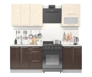 Кухонный Комплект Модена 4, прямой, размер 1600* (, Корпус:серый, фасад: глянец склад, Р 108/Р 102, 6пр, в пакетах)