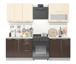 Кухонный Комплект Модена 5, прямой, размер 1800* (, Корпус:серый, фасад: глянец склад, Р 108/Р 102, 6пр, в пакетах)