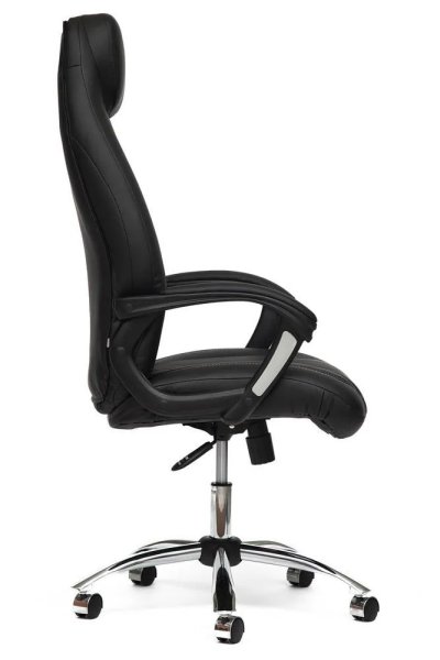 Кресло Офисное Boss хром 900*390*680 (, черный/черный перфорированный 36-6/36-6/06 к/з, в пакетах)