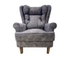Кресло Комфорт 2, не раскладное, пружинный блок Боннель (, 1120*910*900, Vip Textil Freska Grafit//Орех, в собранном виде)
